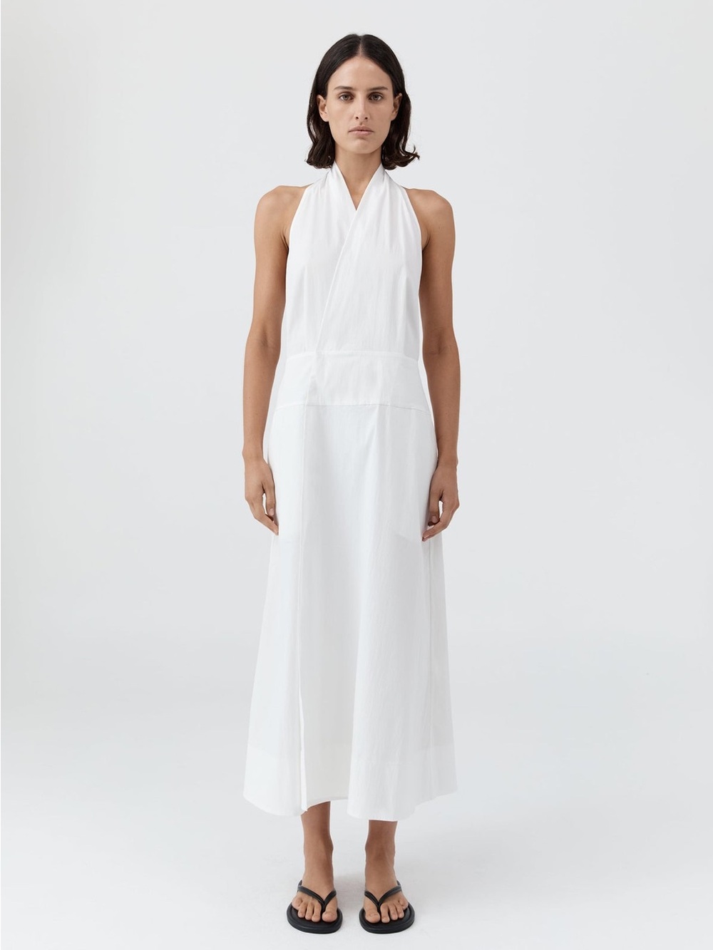 St Agni White Halter Maxi Dress - Women's Elegant Summer Dress